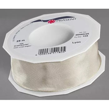 C.E. Pattberg nastro regalo LYON lucido crema 40,0 mm x 25,0 m