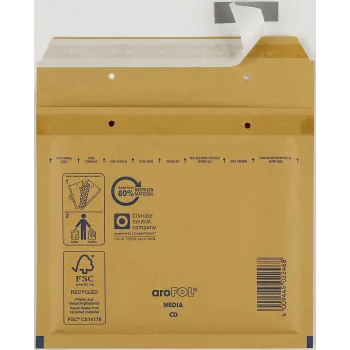 Vereinigte Papierwarenfabriken 100 aroFOL CLASSIC buste imbottite, formato 11 (A1), 165x100 mm, marrone/kraft