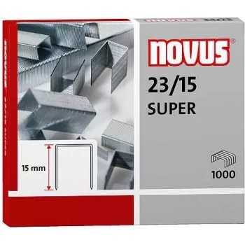 Novus Dahle Novus 23/15 SUPER confezione punti - 1,5 cm - 1000 punti - acciaio - acciaio inox
