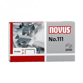 Novus No.111 punti - 4 mm - 2000 pezzi - 15 fogli - metallo - grigio