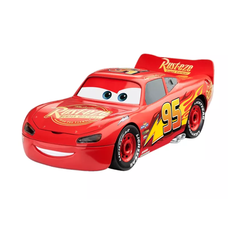 Revell Build & Play Disney Pixar Cars Lightning McQueen veicolo con luce e suono, scala 1:20, kit modello da assemblare
