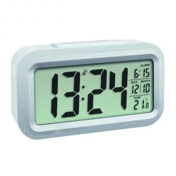 TFA Sveglia radiocontrollata 60.2553.02 Sveglia digitale argento/bianco