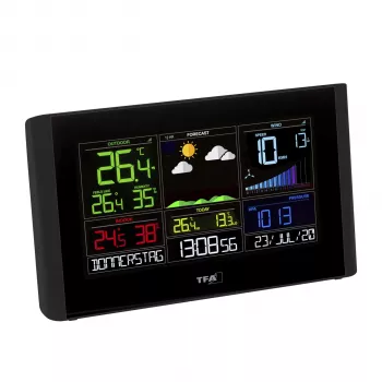 TFA VIEW BREEZE 35.8001.01 Stazione meteo Wi-Fi con LCD a colori, previsioni 12-24 ore, bianca