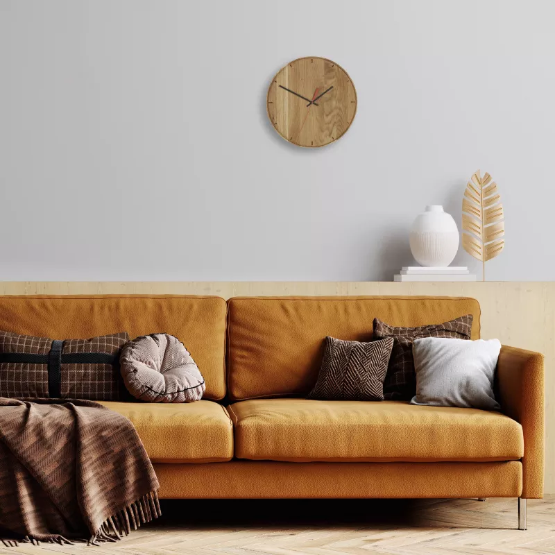 TFA Dostmann 60.3070.01 Orologio da parete al quarzo 350 mm x 40 mm vero legno di quercia