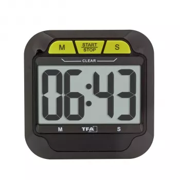 TFA Dostmann Timer digitale e cronometro con cifre grandi, nero (38.2054.01)