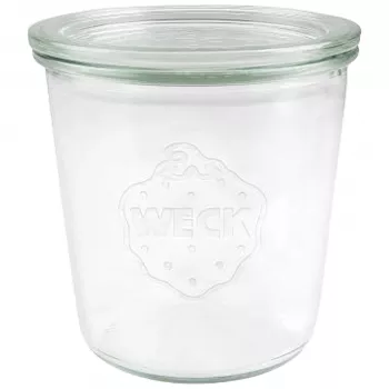WECK Vaso a scatto 580ml set da 6 pezzi - Vasetti di vetro trasparenti con coperchi, clip e guarnizioni in gomma