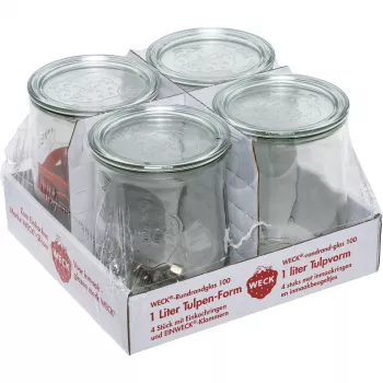 WECK Vaso Tulip bordo tondo 1,0L set da 4