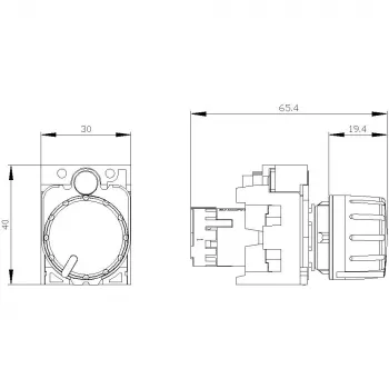 Siemens 3SU1200-2PS10-1AA0 SIRIUS ACT potenziometro 10 kOhm, 22 mm, nero, morsetto a vite