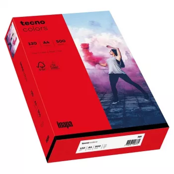 Papyrus Tecno Colors A4 carta per fotocopie, rosso intenso, 160 g/m2, 250 fogli