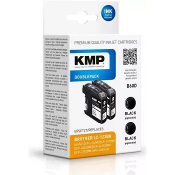 KMP DOUBLEPACK B60D cartuccia d'inchiostro nero confezione da 2, 14,1 ml