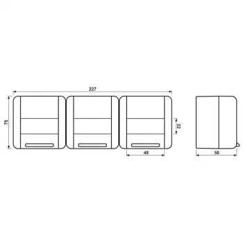 JUNG presa SCHUKO 3 posti 16A 250V 8230 NAW bianco alpino