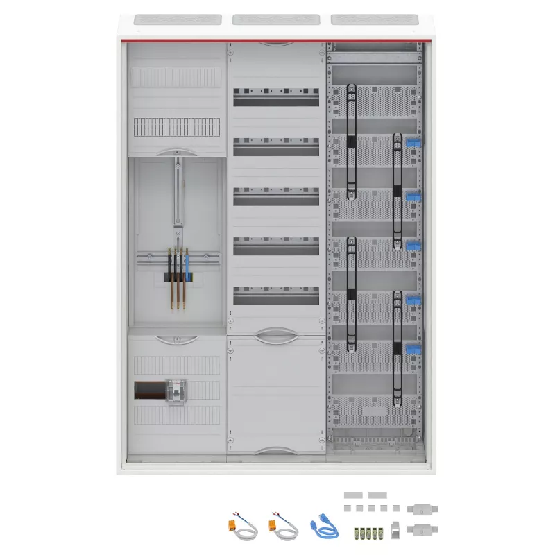 Striebel & John DA37CD Distributore completo, da parete, IP44, 1 posto contatore, 7 campi di distribuzione, bianco