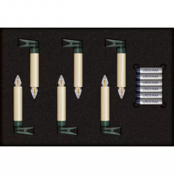 Krinner Superlight Bavaria Mini Flame set da 6 avorio