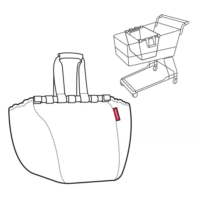 Reisenthel Easyshoppingbag Nero - 30L Borsa per la spesa con fissaggio per trolley