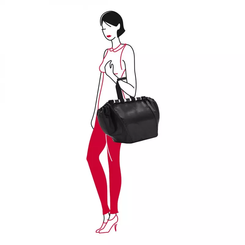 Reisenthel Easyshoppingbag Nero - 30L Borsa per la spesa con fissaggio per trolley