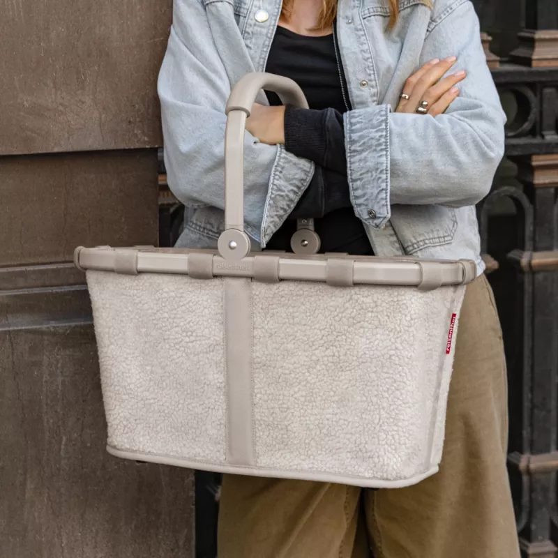 Reisenthel Carrybag Teddy Sand (BK1042) - cesto per la spesa, 22L, poliestere riciclato