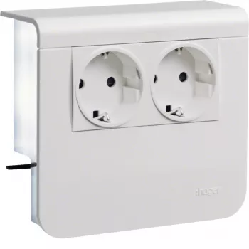 HAGER Porta-apparecchi con presa doppia 20x55mm bianco traffico (SL200559009016)