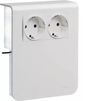 HAGER Porta-apparecchi SL201159009016 presa doppia 20x115mm bianco traffico (RAL 9016)