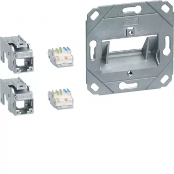 Hager GMKSRJ45C6A2 modulo di connessione 2x RJ45 Cat.6a per placca centrale UAE 2 posti senza alogeni