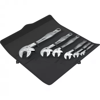 Set di chiavi a forchetta Wera 6004 Joker 6 Set 1, 6 pezzi, 10-19 mm, acciaio cromo-molibdeno, nichelato-cromato, con custodia in tessuto
