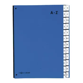 PAGNA cartella da tavolo 24 scomparti A4 cartoncino blu verticale 340 mm 35 mm