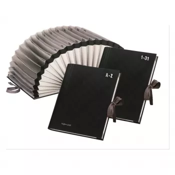 PAGNA cartella organizzatrice A4 nero 12 scomparti dorso 30 mm 24211-04
