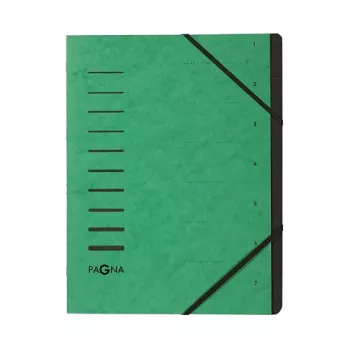 Pagna 40058-03 Organizer cartelle A4, 7 scomparti, verde