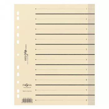 PAGNA Separatori A4 cartone beige 100 pezzi non perforati 180 g/m² 44063-09