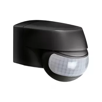 ESYLUX MD 200 rilevatore di movimento a infrarossi passivi, portata 12 m, montaggio a parete, nero, IP44, 2000 lux, 2,5 m