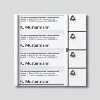 Siedle TM 612-4 modulo pulsanti campanello bianco da parete 4 pulsanti Vario