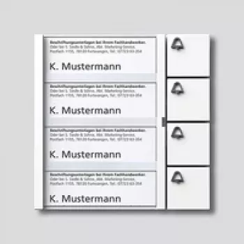 Siedle TM 612-4 modulo pulsanti campanello bianco da parete 4 pulsanti Vario
