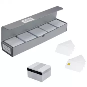 ICO MAGCARD250 carte a banda magnetica, confezione da 250 carte in plastica PVC bianche con banda magnetica HiCo, 30 mil, formato carta di credito