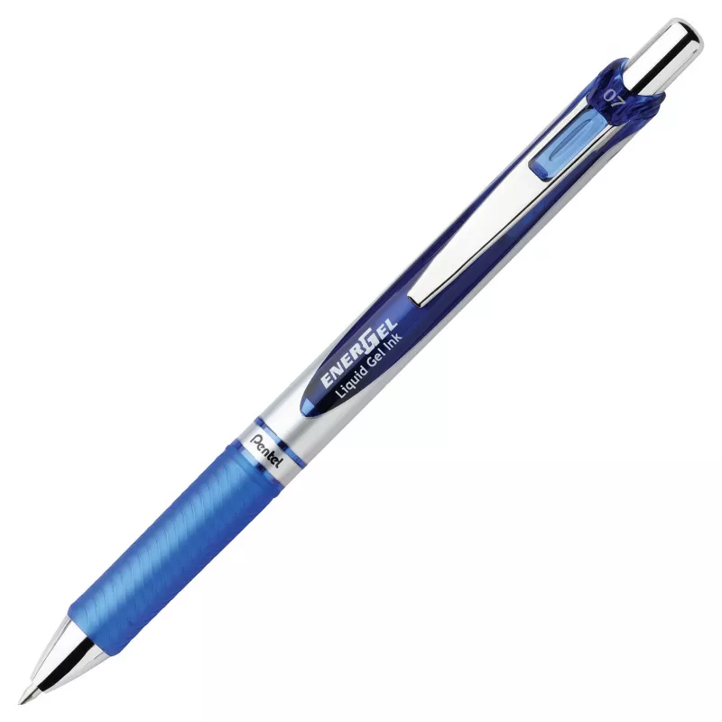 Pentel EnerGel penna gel retrattile - nero - blu - verde - rosso - multicolore - argento - plastica - gomma - largo - rotondo