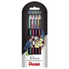 Pentel Dual Metallic set penne gel - 4 colori (verde, arancione, rosa, viola) - 0,5 mm punta fine - corpo in plastica - blister