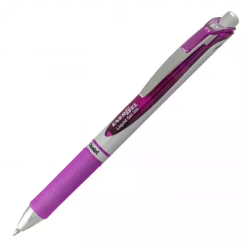 Pentel EnerGel BL77-4COL set penne roller gel liquido - 4 penne (arancione, rosa, azzurro, viola) 0,7 mm