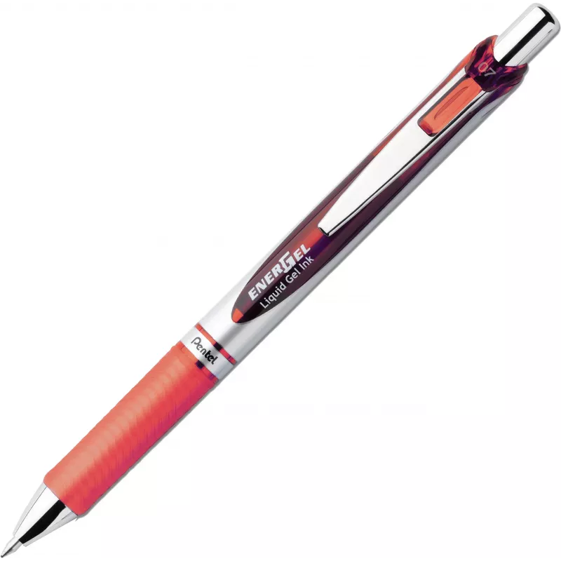 Pentel EnerGel BL77-4COL set penne roller gel liquido - 4 penne (arancione, rosa, azzurro, viola) 0,7 mm