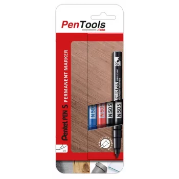 Pentel N50S set 4 pennarelli indelebili colori assortiti punta tonda 2,1 mm