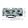 WAGO 2010-1301 morsetto passante, 10 mm², 800 V, grigio, montaggio su guida DIN