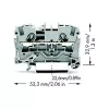 WAGO 2004-1201 morsetto passante, 2 conduttori, 800 V, 32 A, grigio, larghezza 6,2 mm, CAGE CLAMP