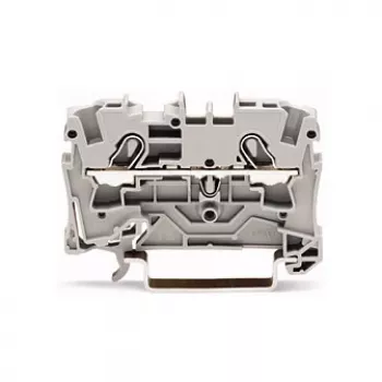 WAGO 2004-1201 morsetto passante, 2 conduttori, 800 V, 32 A, grigio, larghezza 6,2 mm, CAGE CLAMP