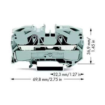 WAGO 2016-1201 morsetto passante, 16 mm², 800 V, grigio, Push-in CAGE CLAMP
