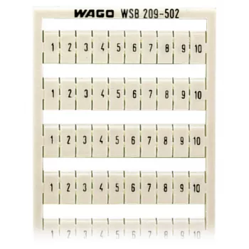 WAGO 209-502 strisce di marcatura - bianco - passo 5 mm - 10 marcatori