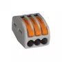 WAGO 222-413 connettore a leva a 3 conduttori, 32 A, 400 V, grigio/arancione