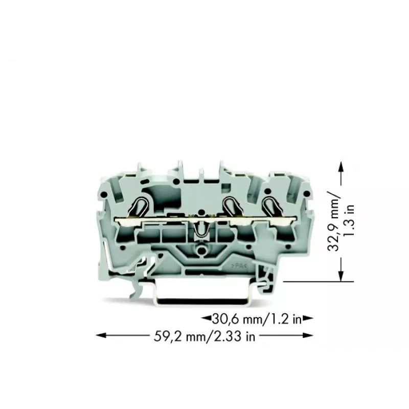 WAGO 2002-1301 Morsetto passante a 3 conduttori, 2,5 mm²