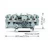 WAGO 2002-1401 morsetto passante, 4 conduttori, 2,5 mm², Push-in CAGE CLAMP, 800 V, grigio