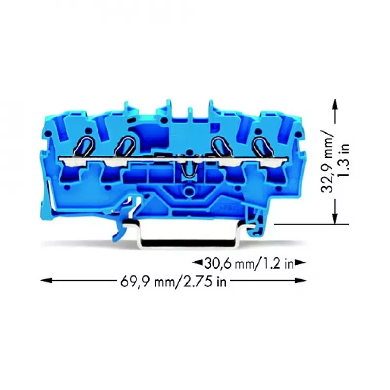 WAGO 2002-1404 Morsetto passante a 4 conduttori, 2,5 mm²