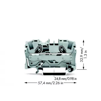 WAGO 2006-1201 morsetto passante, 2 conduttori, 6 mm², 800 V, grigio, guida DIN 35