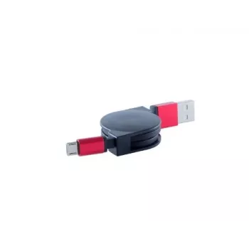 ShiverPeaks Cavo di ricarica USB 2.0 connettore maschio A a connettore maschio Micro-B, estensibile, rosso, 0,8 m