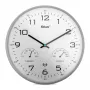 MEBUS 52842 orologio da parete radiocontrollato in plastica bianco/argento