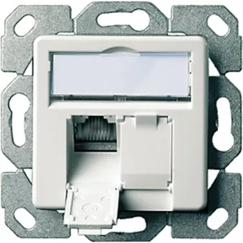 Telegärtner Modulo di connessione dati AMJ45 Cat5e 2xRJ45 schermato bianco
